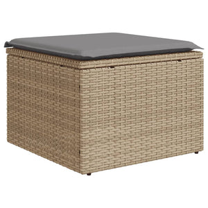 11-teilige Garten Sofagarnitur Beige Poly Rattan