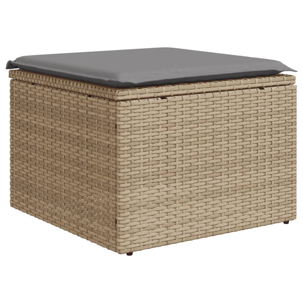 11-teilige Garten Sofagarnitur Beige Poly Rattan