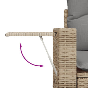 11-teilige Garten Sofagarnitur Beige Poly Rattan