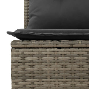 11-tlg. Garten Sofagarnitur Grau Poly Rattan