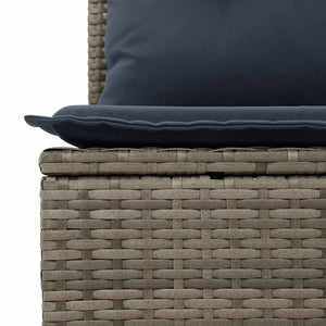 11-teiliges Gartensofa-Set Grau Polyrattan