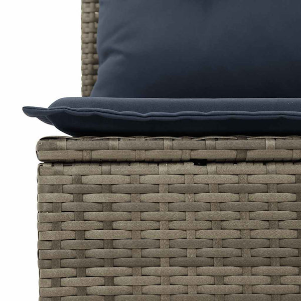 11-teiliges Gartensofa-Set Grau Polyrattan