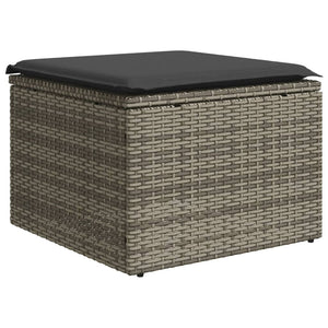 vidaXL 12-Piece Garden Sofa Set with Cushions Grey Poly Rattan