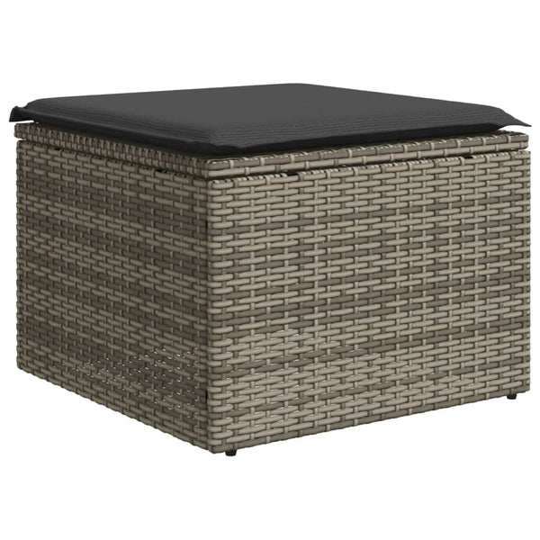vidaXL 12-Piece Garden Sofa Set with Cushions Grey Poly Rattan