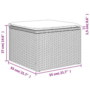 Gartensofa Set, 12-teilig, Grau Polyrattan
