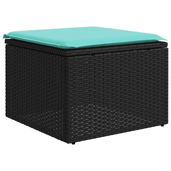 13-teiliges Gartensofa-Set Schwarz Polyrattan