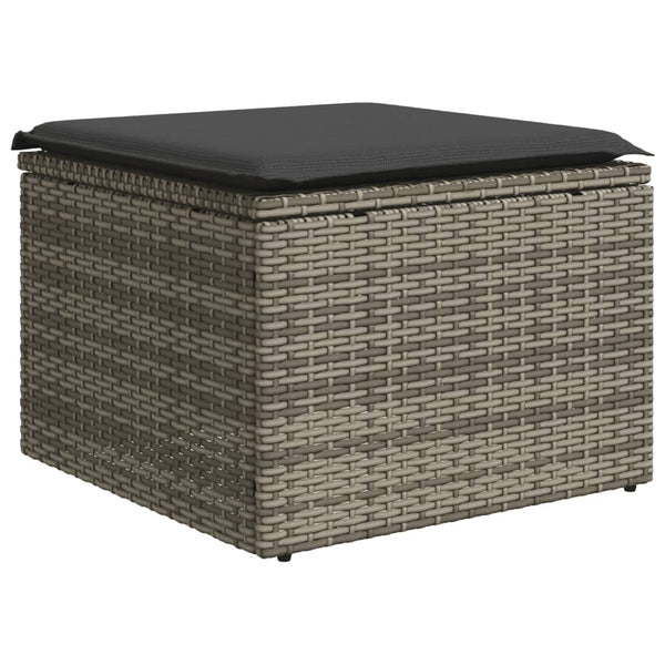 vidaXL 13-piece Garden Sofa Set with Cushions Grey Poly Rattan
