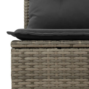 vidaXL 13-piece Garden Sofa Set with Cushions Grey Poly Rattan