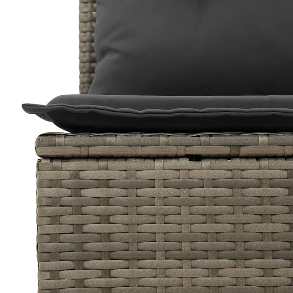 vidaXL 13-piece Garden Sofa Set with Cushions Grey Poly Rattan