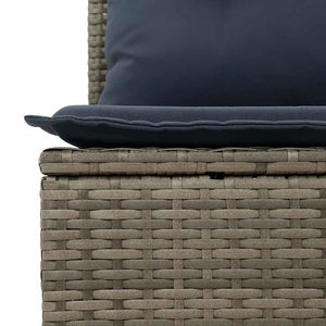 13-teiliges Gartensofa-Set Grau Polyrattan