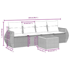 5-teiliges Gartensofa-Set mit Kissen