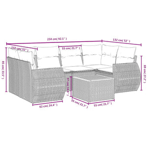 7-teiliges Gartensofa-Set mit Kissen