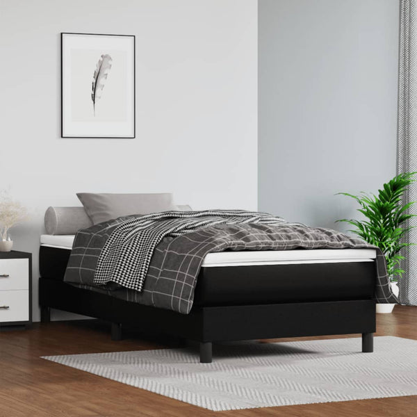 Taschenfederkernmatratze 120x190 cm Schwarz Kunstleder