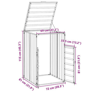 Mülltonnenbox für 1 Tonne Grün Stahl 72x81x115 cm