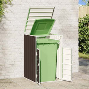 Mülltonnenbox für 1 Tonne, Stahl Braun