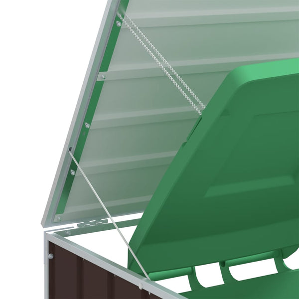Mülltonnenbox für 1 Tonne, Stahl Braun