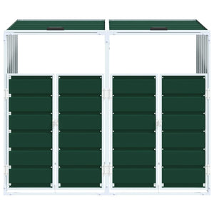 vidaXL Cache-poubelle pour 2 poubelles vert 144x81x113 cm acier