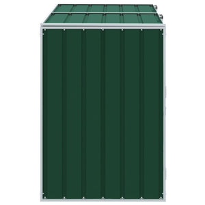 vidaXL Cache-poubelle pour 2 poubelles vert 144x81x113 cm acier