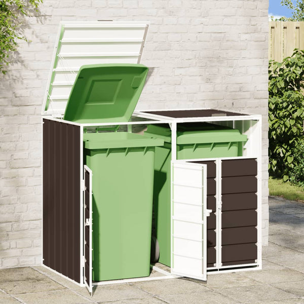 Mülltonnenbox für 2 Tonnen Braun