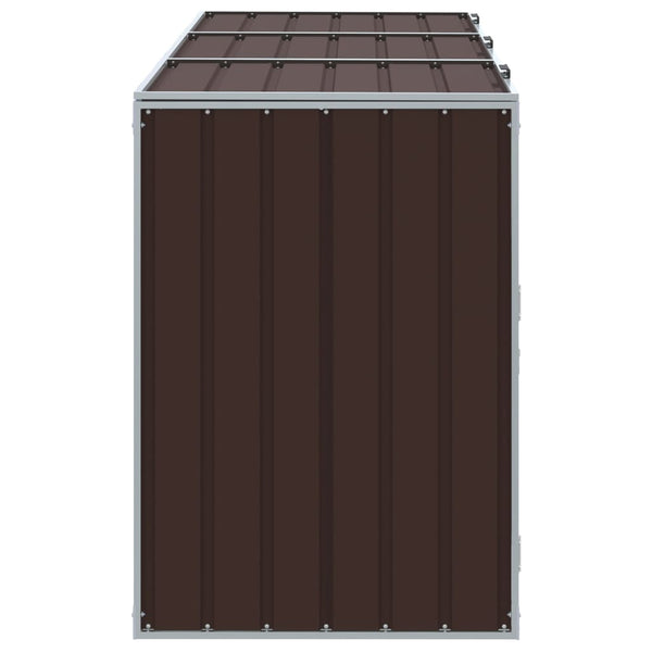 Mülltonnenbox für 3 Tonnen, Braun