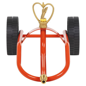 Sprinkler Schlitten mit Rädern, Stahl Rot