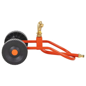 Sprinkler Schlitten mit Rädern, Stahl Rot