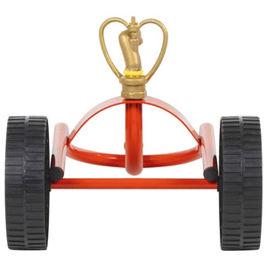 Sprinkler Schlitten mit Rädern, Stahl Rot