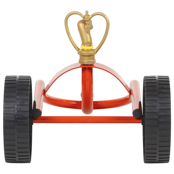 Sprinkler Schlitten mit Rädern, Stahl Rot