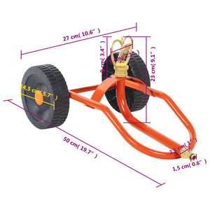 Sprinkler Schlitten mit Rädern, Stahl Rot