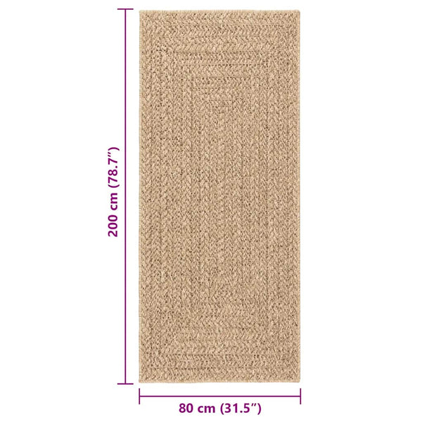 Teppich ZIZUR 80x200 cm Jute-Optik