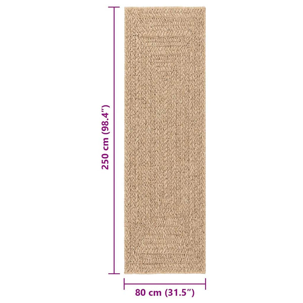 Teppich ZIZUR 80x250 cm Jute-Optik