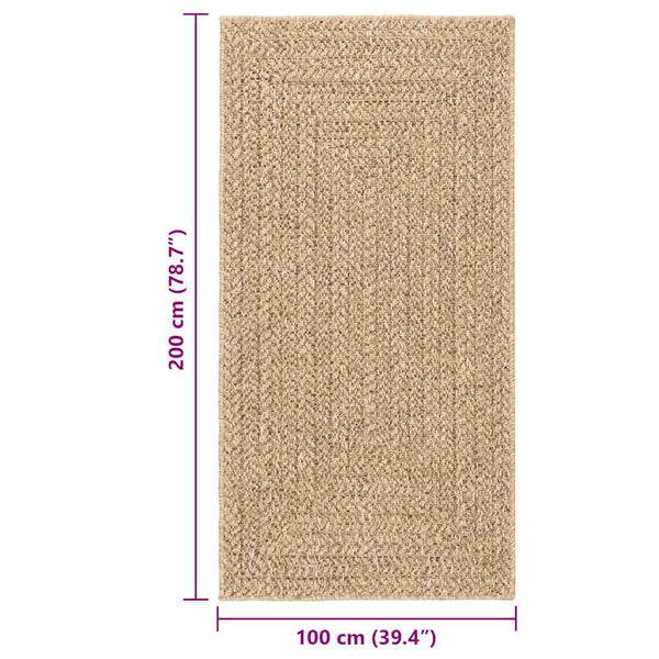 Teppich ZIZUR 100x200 cm Jute-Optik