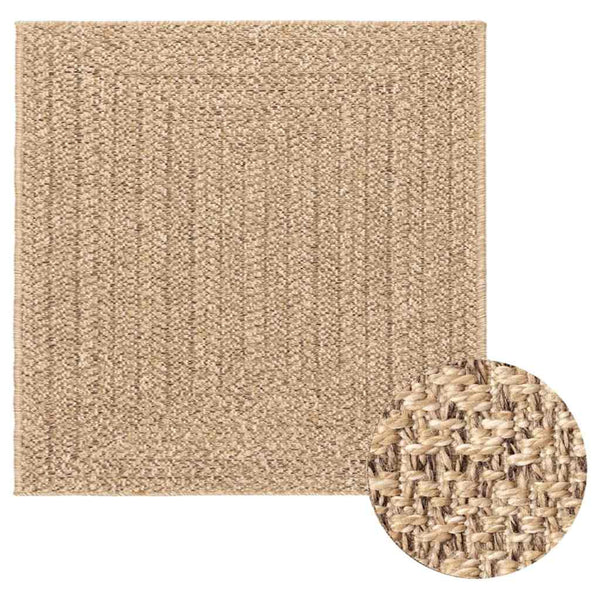 ZIZUR Teppich 120x120 cm Jute-Optik
