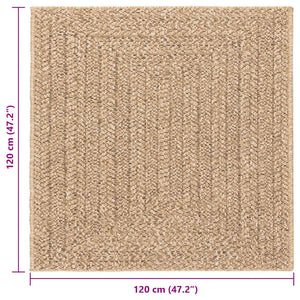 ZIZUR Teppich 120x120 cm Jute-Optik