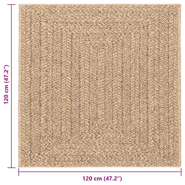 ZIZUR Teppich 120x120 cm Jute-Optik