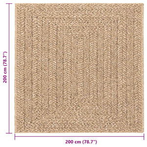 ZIZUR Teppich 200x200 cm Jute-Optik In- & Outdoor