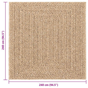 ZIZUR Teppich 240x240 cm Jute-Optik