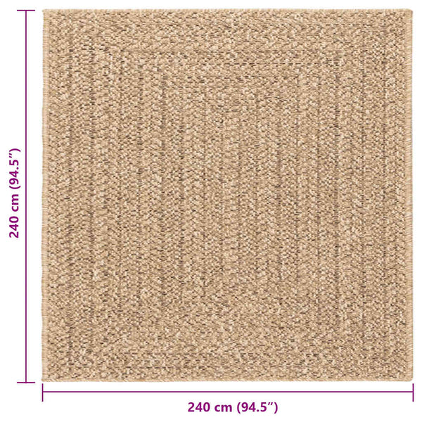 ZIZUR Teppich 240x240 cm Jute-Optik