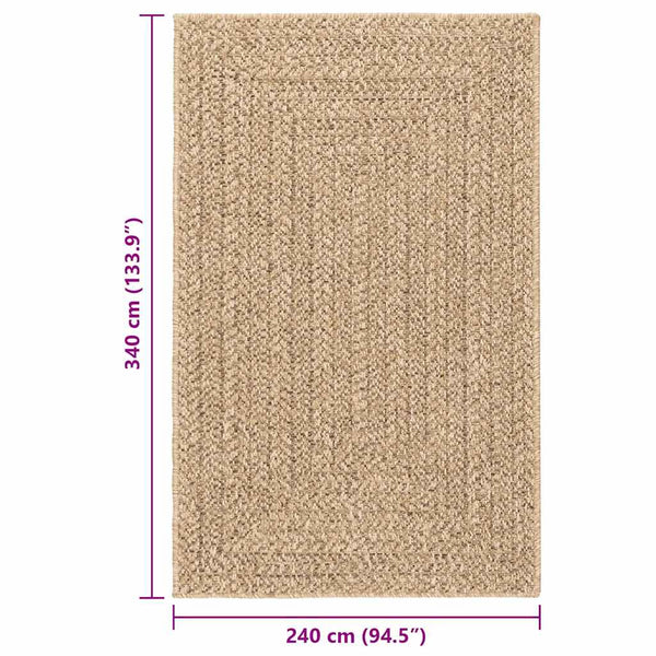 Teppich ZIZUR 240x340 cm Jute-Optik