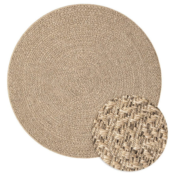 Runder Teppich ZIZUR, Ø 200cm, Jute-Optik