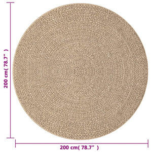 Runder Teppich ZIZUR, Ø 200cm, Jute-Optik