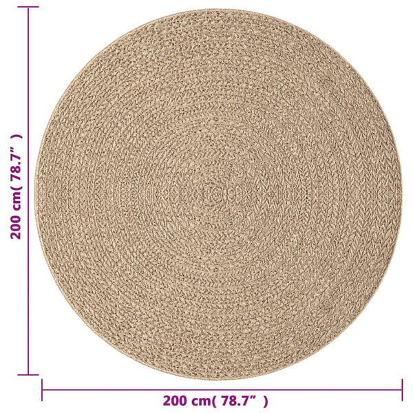 Runder Teppich ZIZUR, Ø 200cm, Jute-Optik