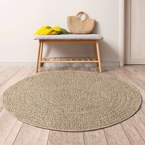 Runder Teppich ZIZUR, Ø 200cm, Jute-Optik