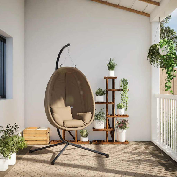 Hängesessel Ei-Design mit Ständer Taupe
