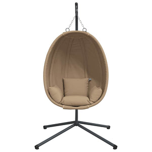 Hängesessel Ei-Design mit Ständer Taupe