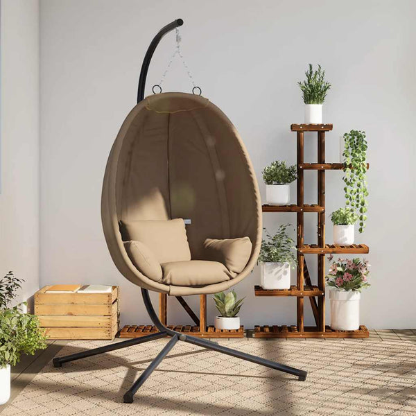 Hängesessel Ei-Design mit Ständer Taupe