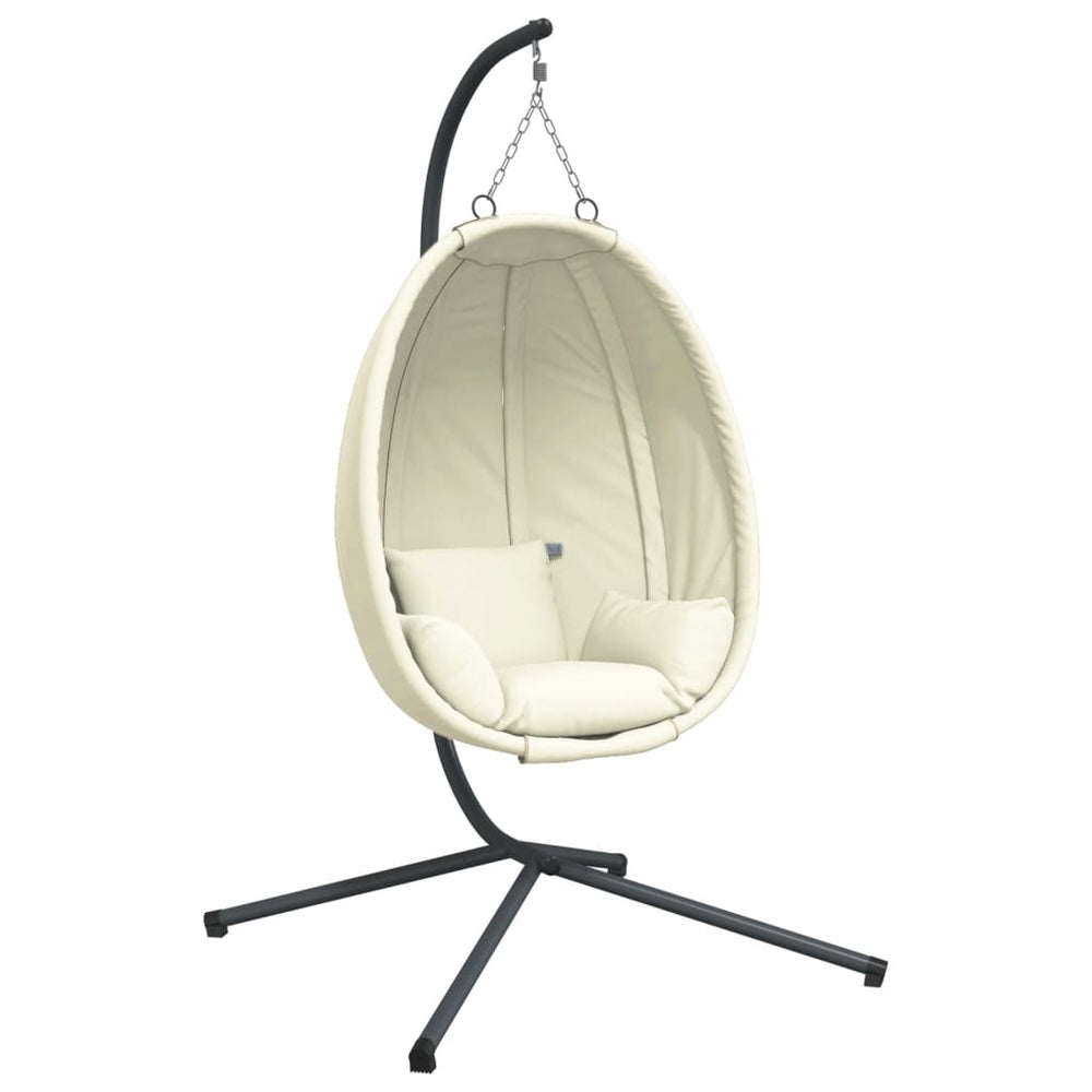 Hängesessel Ei-Design mit Ständer, Beige