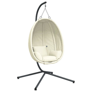 Hängesessel Ei-Design mit Ständer, Beige