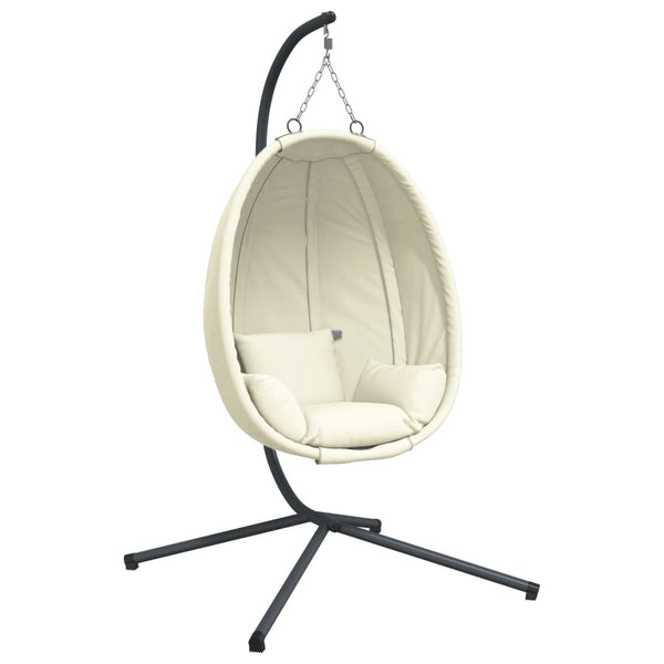 Hängesessel Ei-Design mit Ständer, Beige