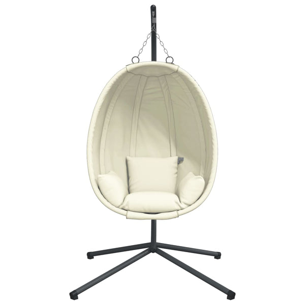 Hängesessel Ei-Design mit Ständer, Beige